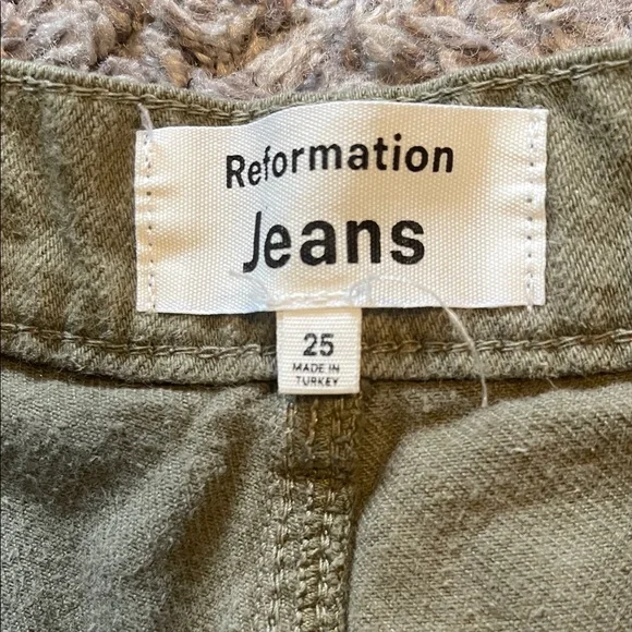 Reformation Olive Cargo Pants - Picture 2 of 7